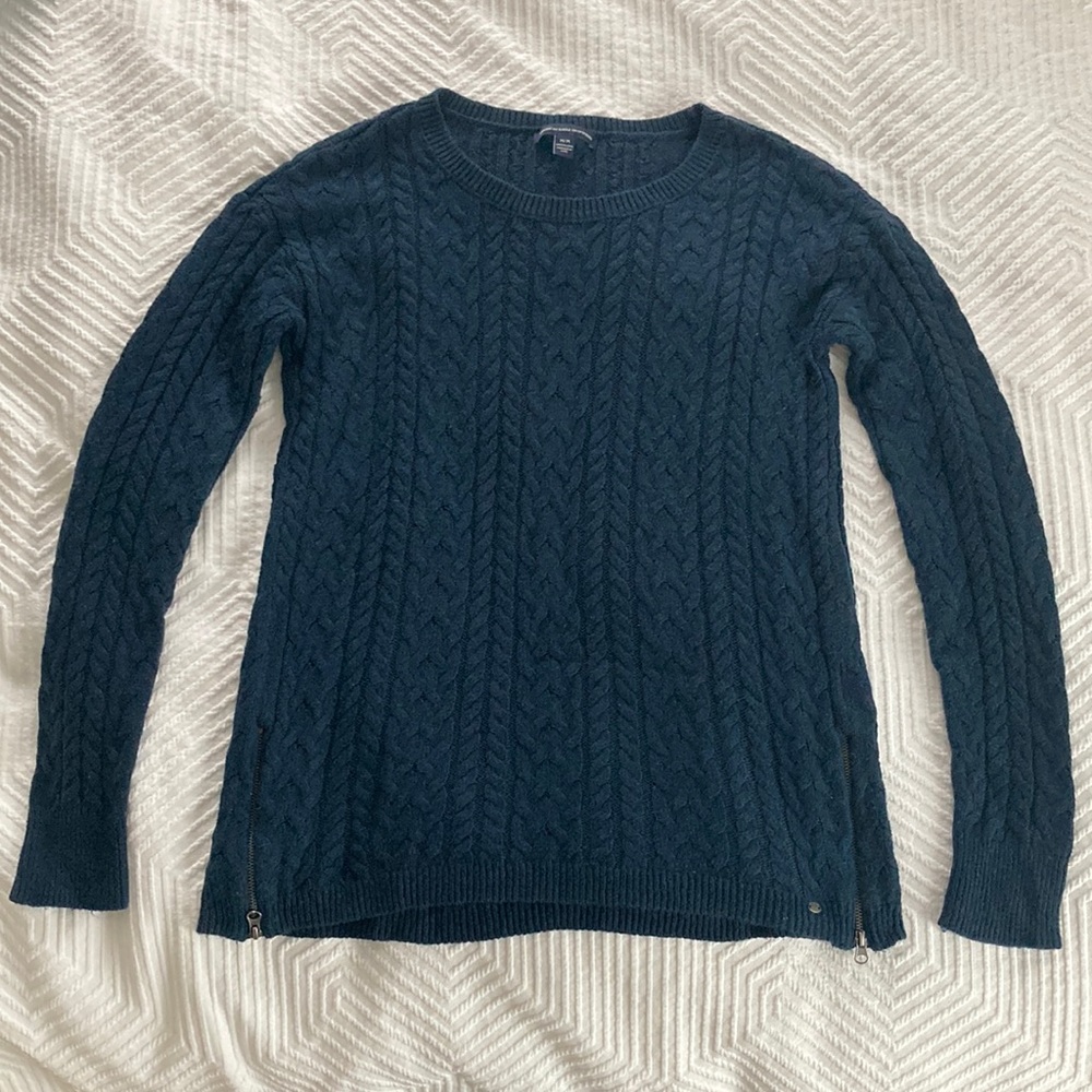 American Eagle Navy Cable Knit Sweater